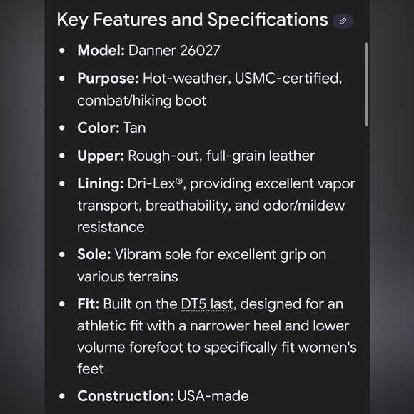 Danner Women's Marine Hot 26027 USMC Certified Combat Boot Size 7.5 - Picture 16 of 16